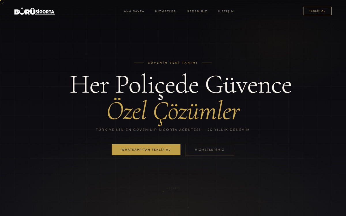 Börü Sigorta web sitesi