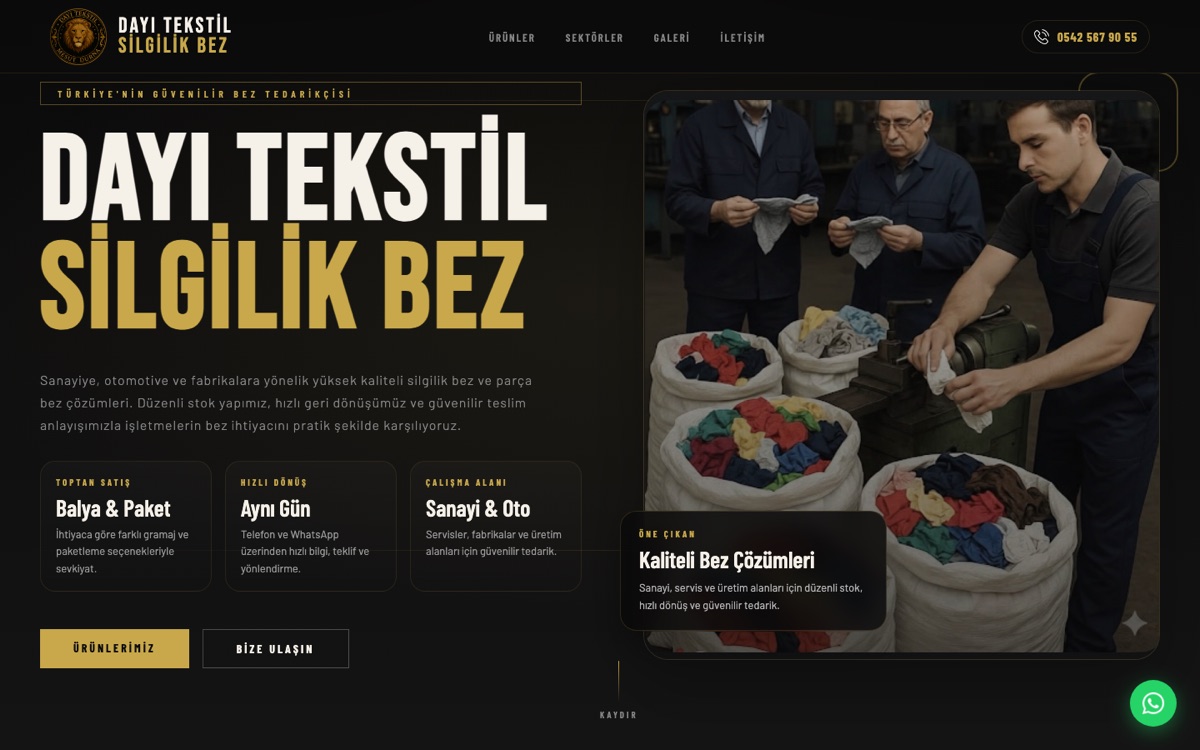 Dayı Tekstil web sitesi