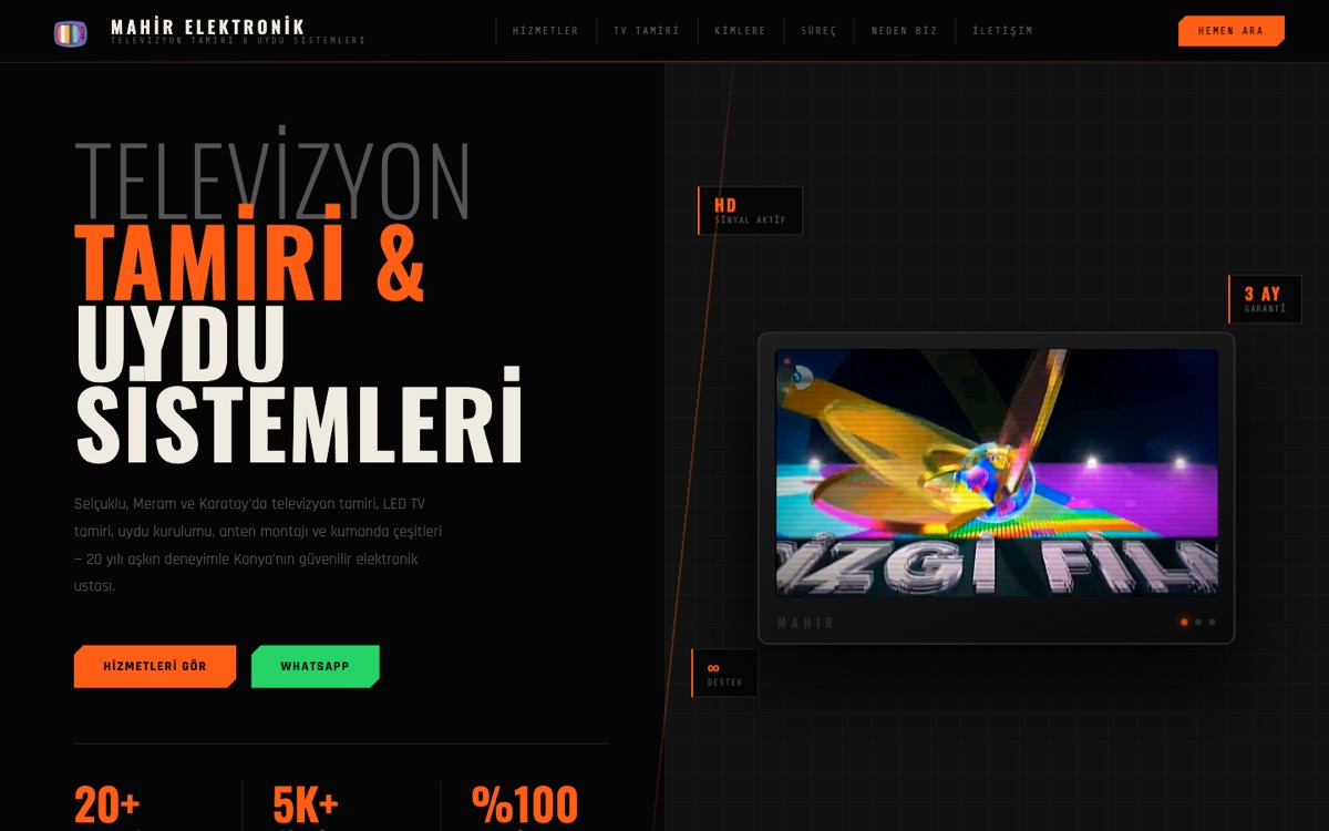 Mahir Elektronik web sitesi