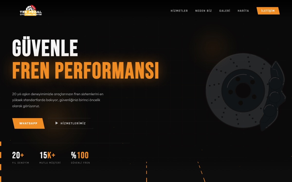 Tek Pedal Oto Fren web sitesi