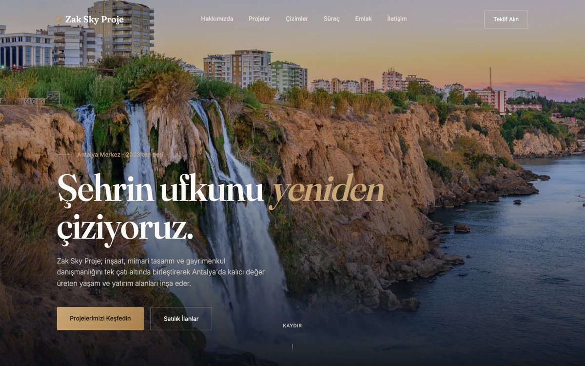 Zak Sky Proje web sitesi